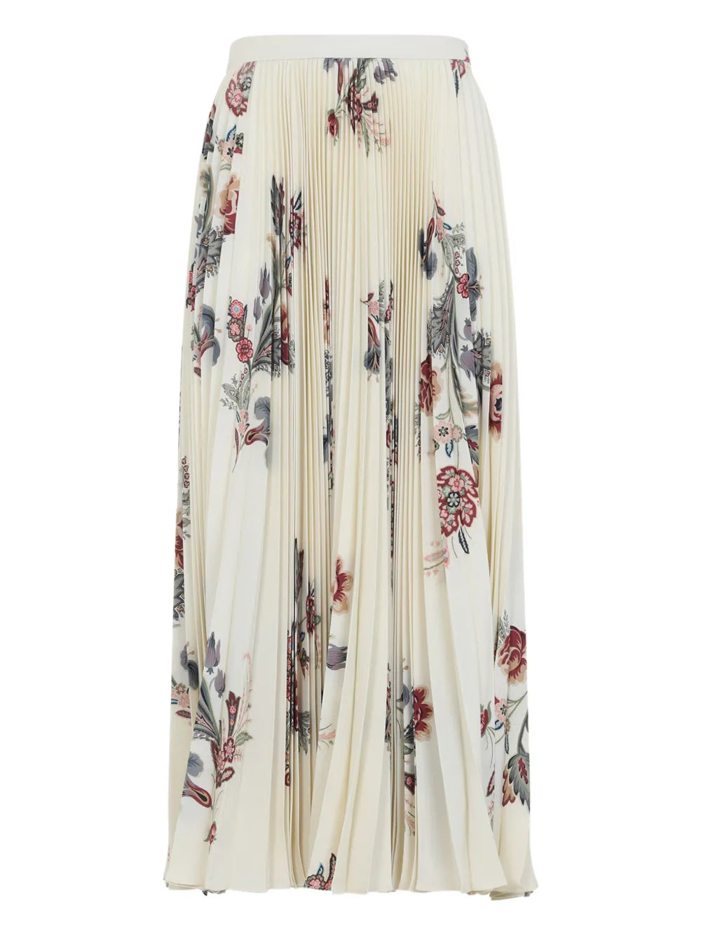 pleated floral-print skirt