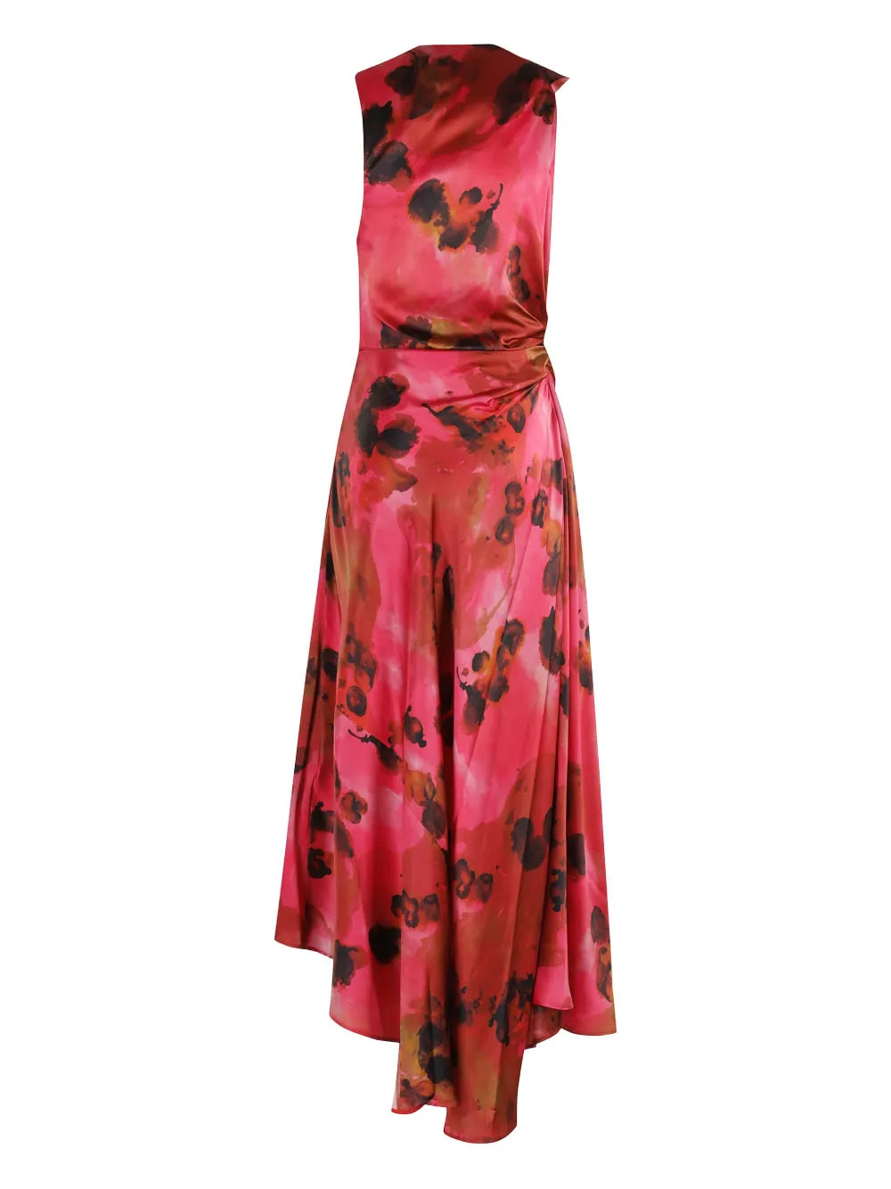 asymmetric floral print dress