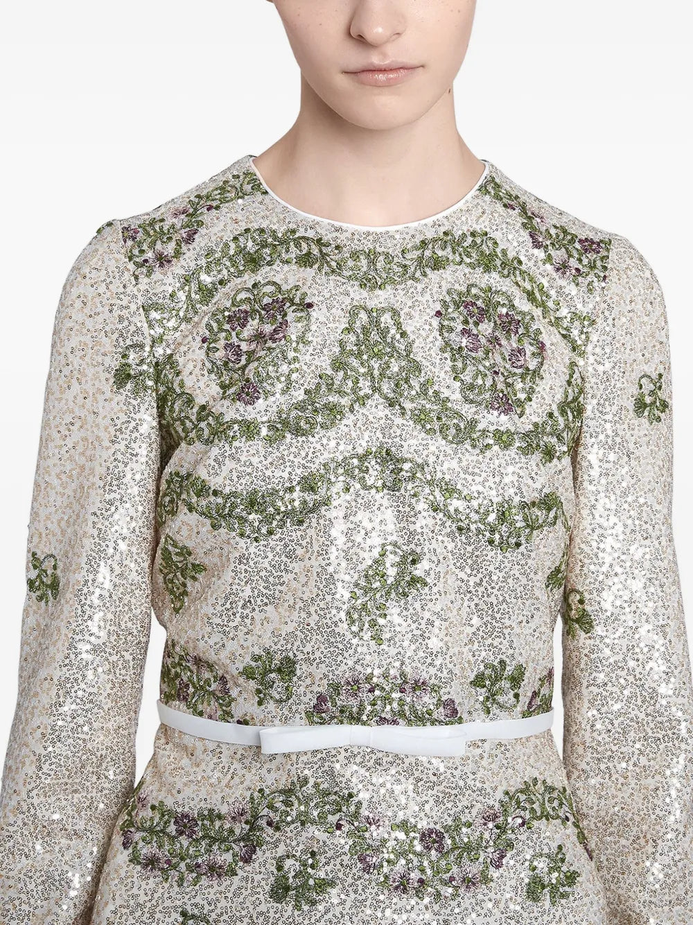 sequin-embroidered long dress