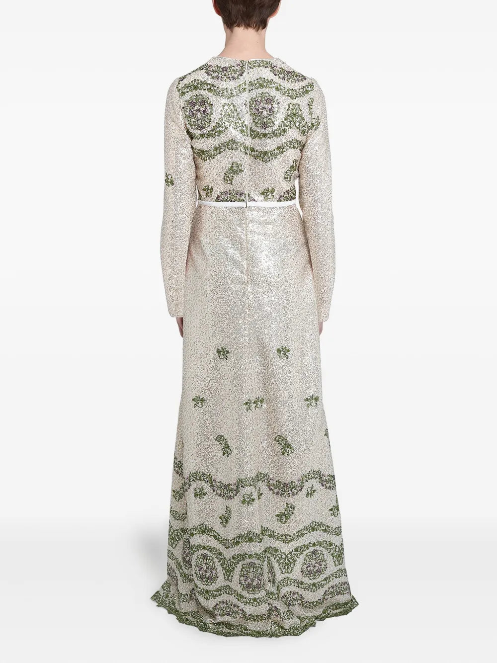sequin-embroidered long dress
