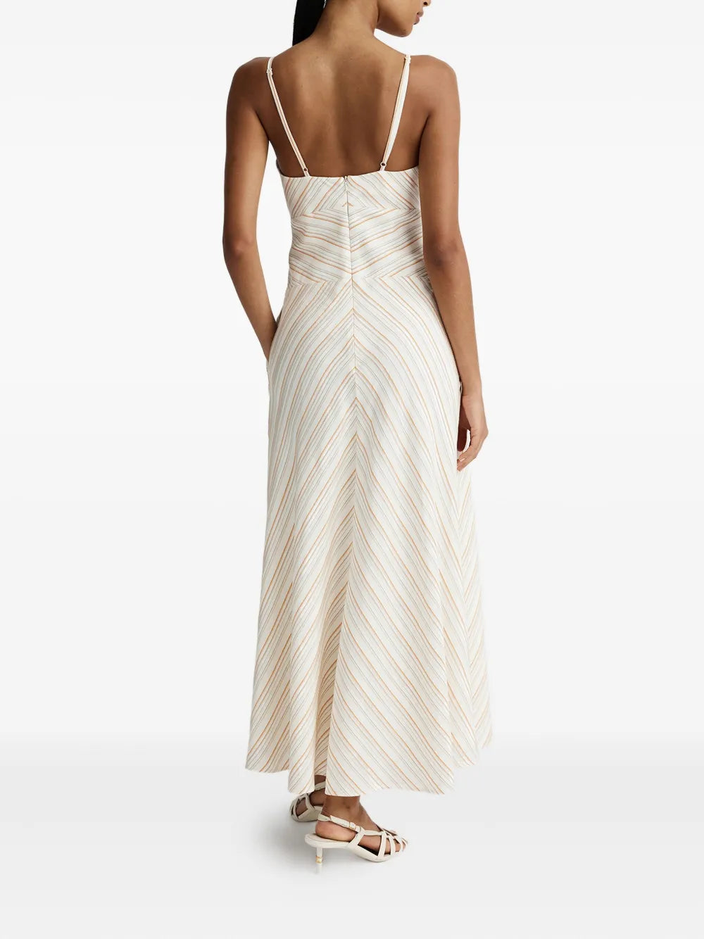 Nara stripe V-neck slip dress