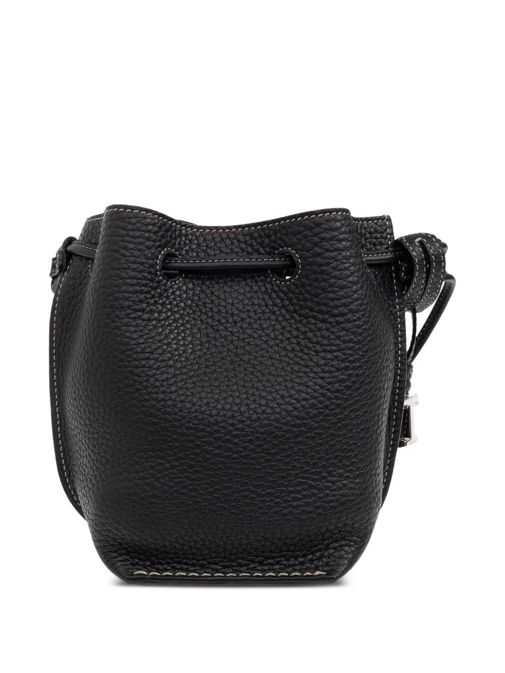 drawstring leather bucket bag