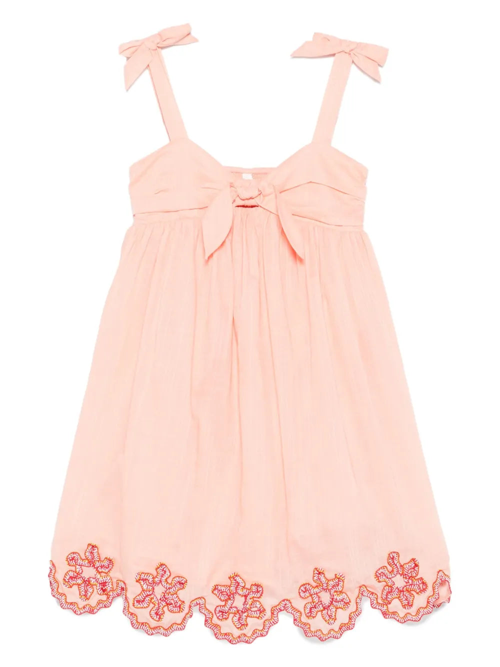 Cascadian Ric Rac scalloped-hem embroidered dress