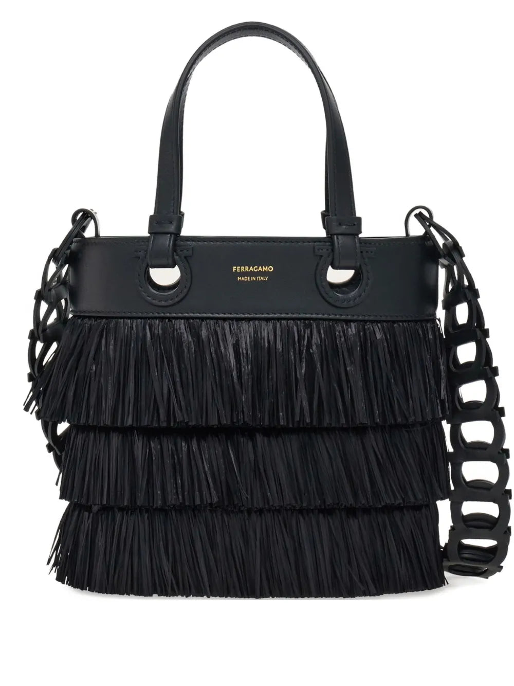 layered-fringe tote bag