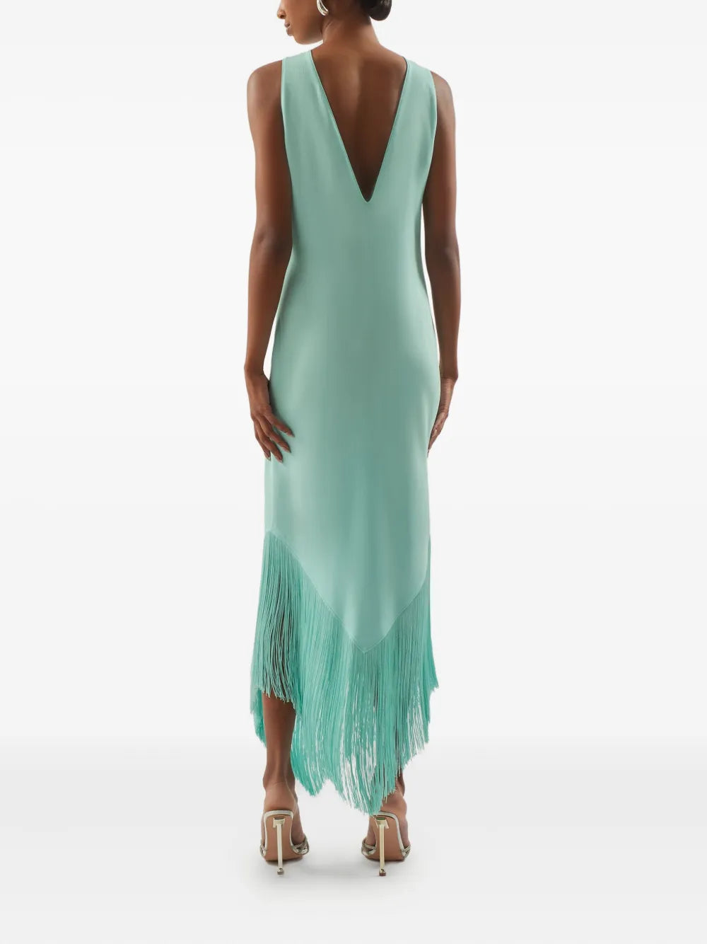 Taormina keyhole-neck fringe maxi dress