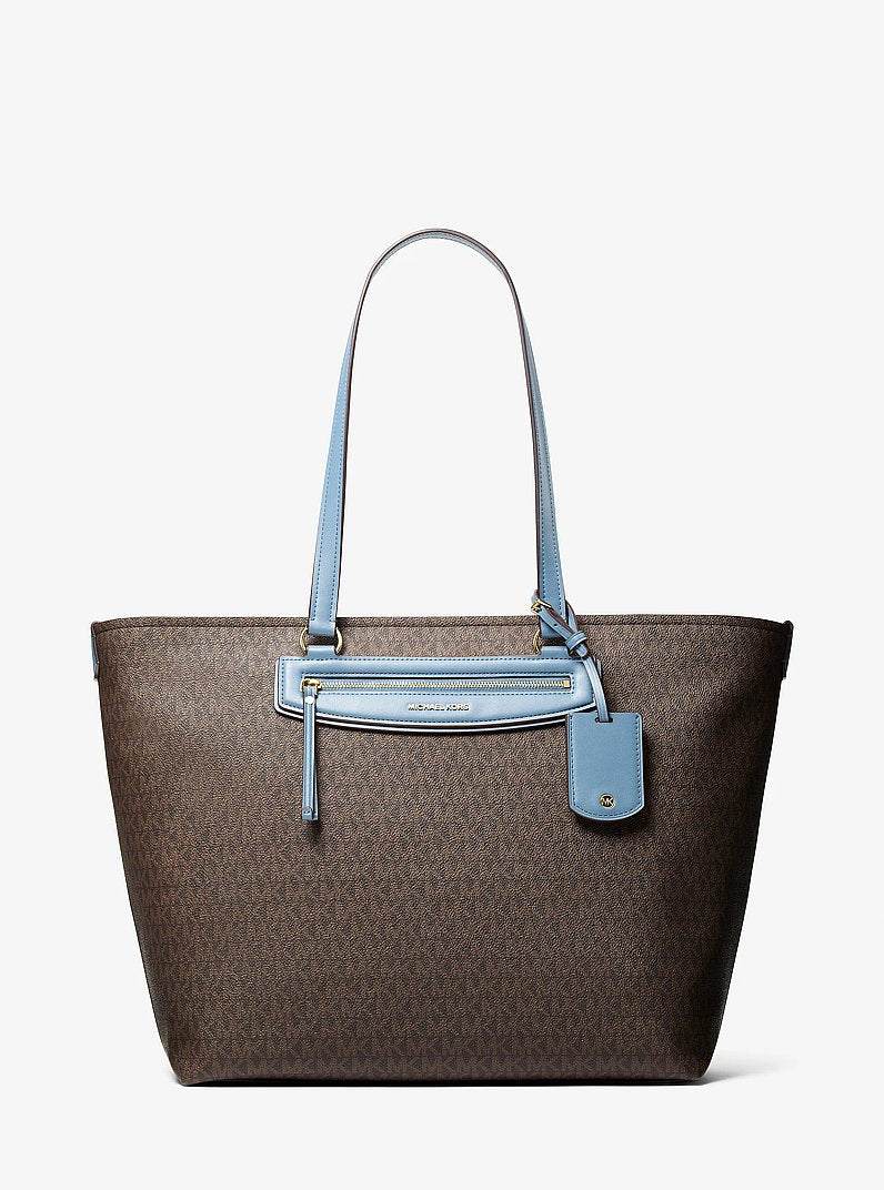 Michael Kors Jet Set Travel Extra-Large Signature Logo Tote Bag Chambray