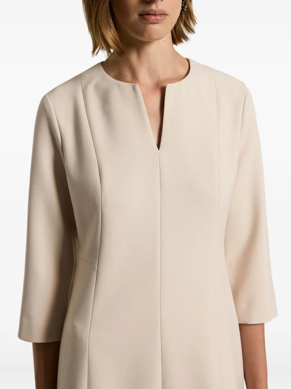 V-neck three-quarter sleeve dress