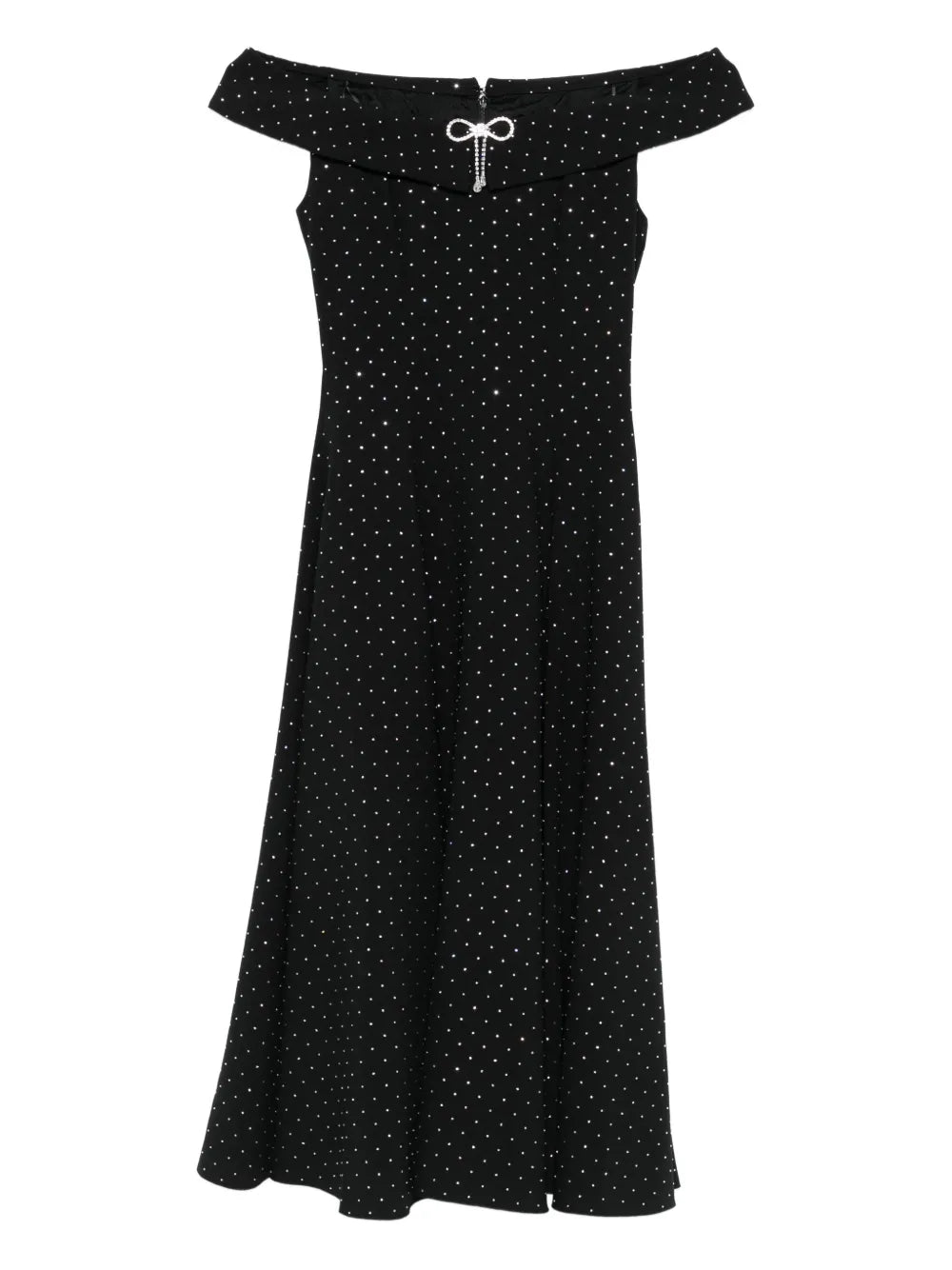 embellished off-shoulder midi dress