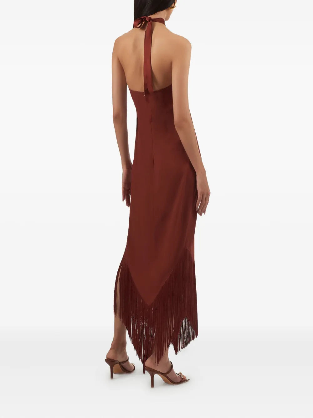 halter-neck fringe dress