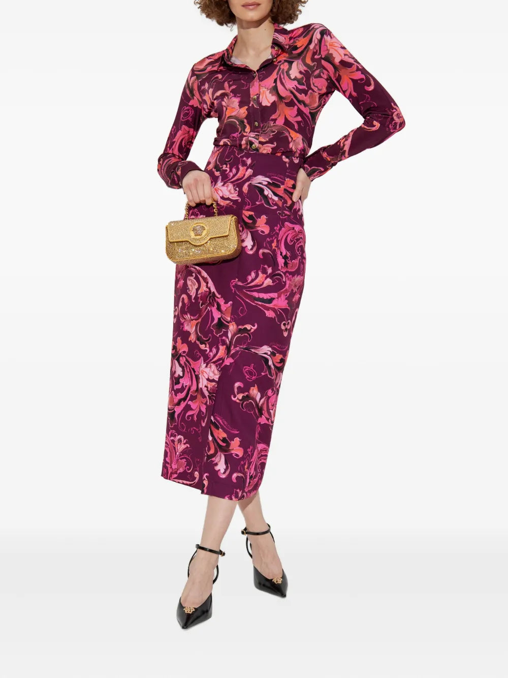 Floral Print Midi Skirt