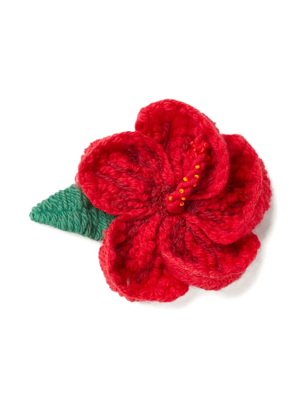 hibiscus embroidered brooch