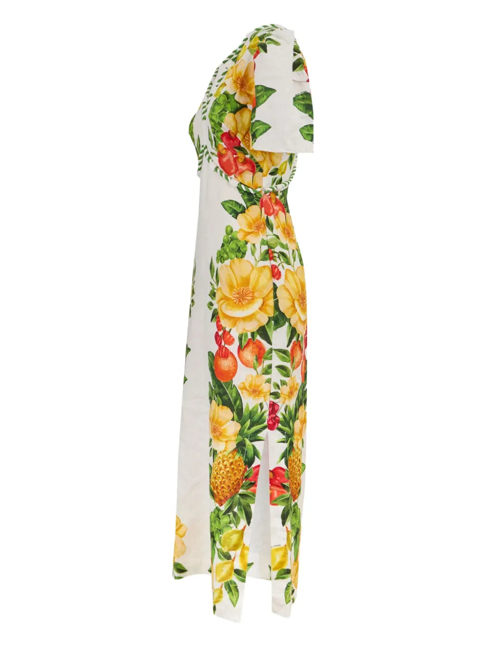 floral-print puff-sleeve maxi dress