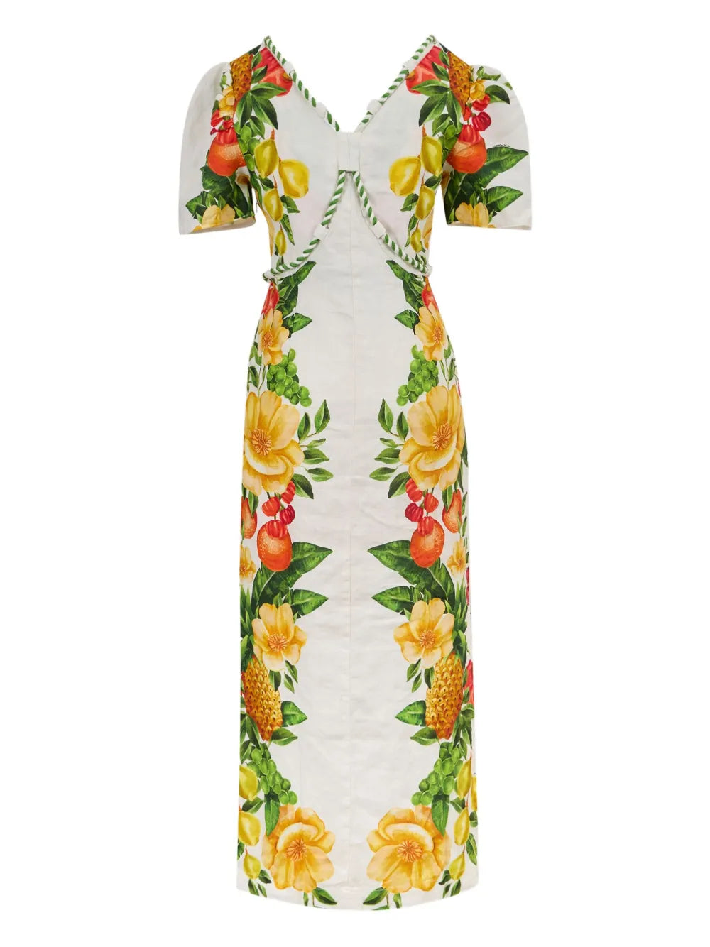 floral-print puff-sleeve maxi dress