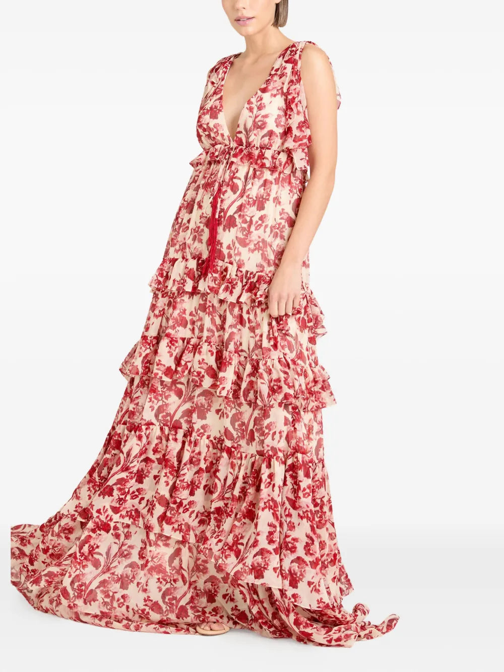 Omelia floral ruffled maxi dress