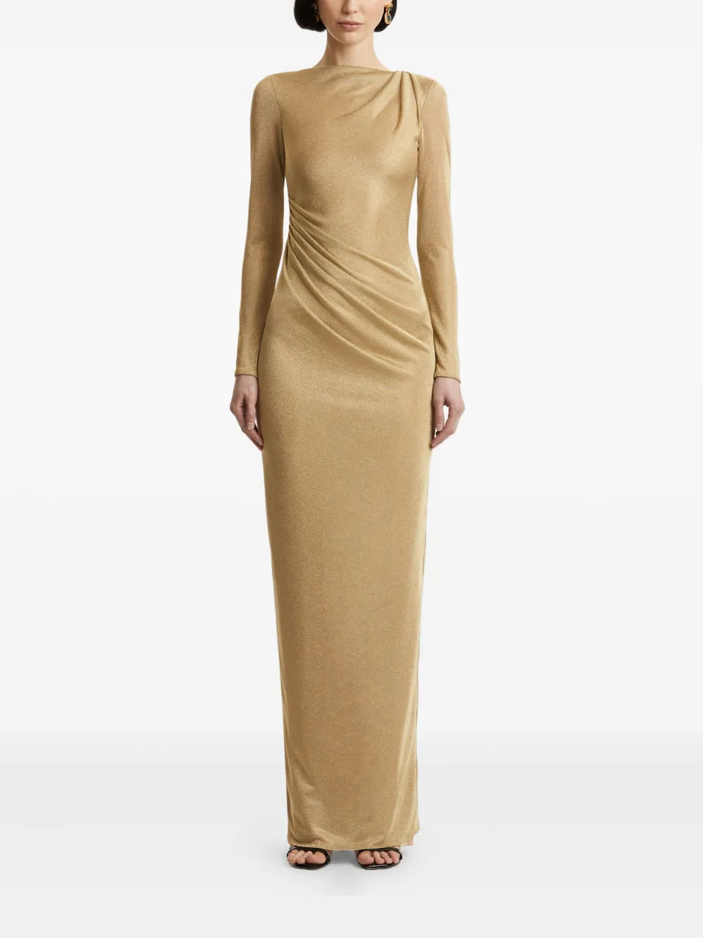 draped jersey maxi dress