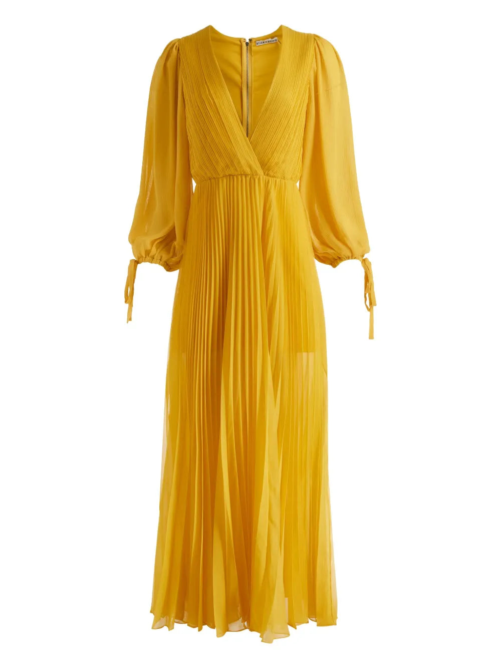 Nya pleated V-neck maxi day dress