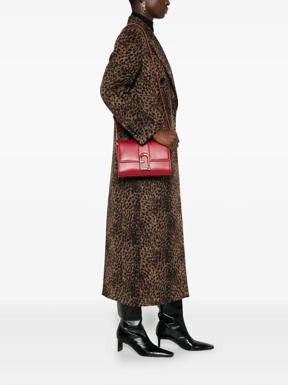 samll Urban clasp-detail leather satchel 