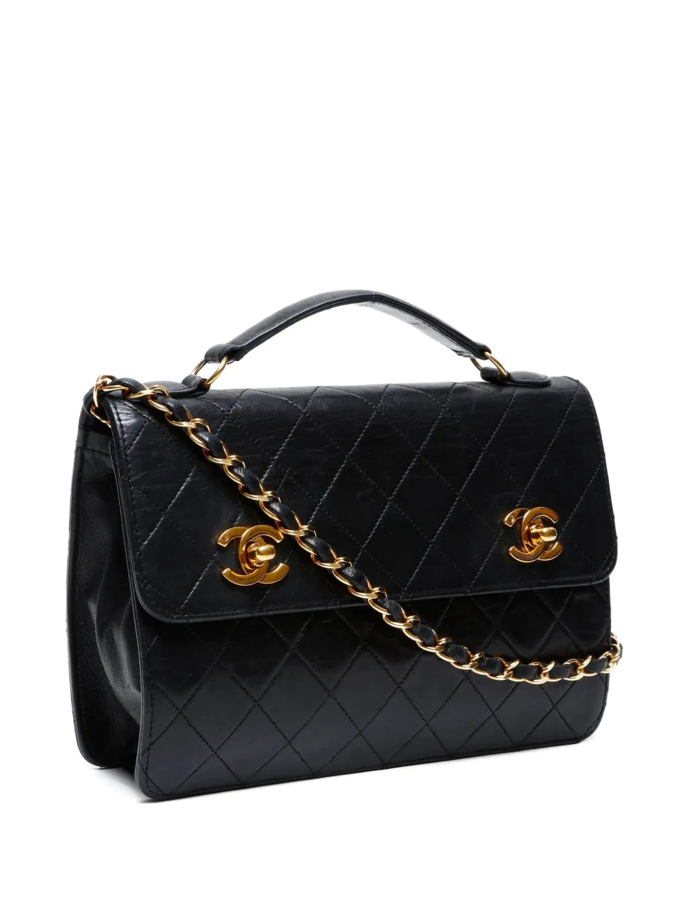 1989-1991 Double Turn-Lock Flap shoulder bag