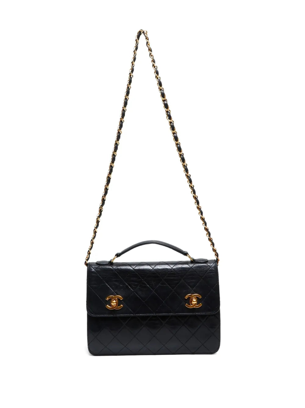 1989-1991 Double Turn-Lock Flap shoulder bag