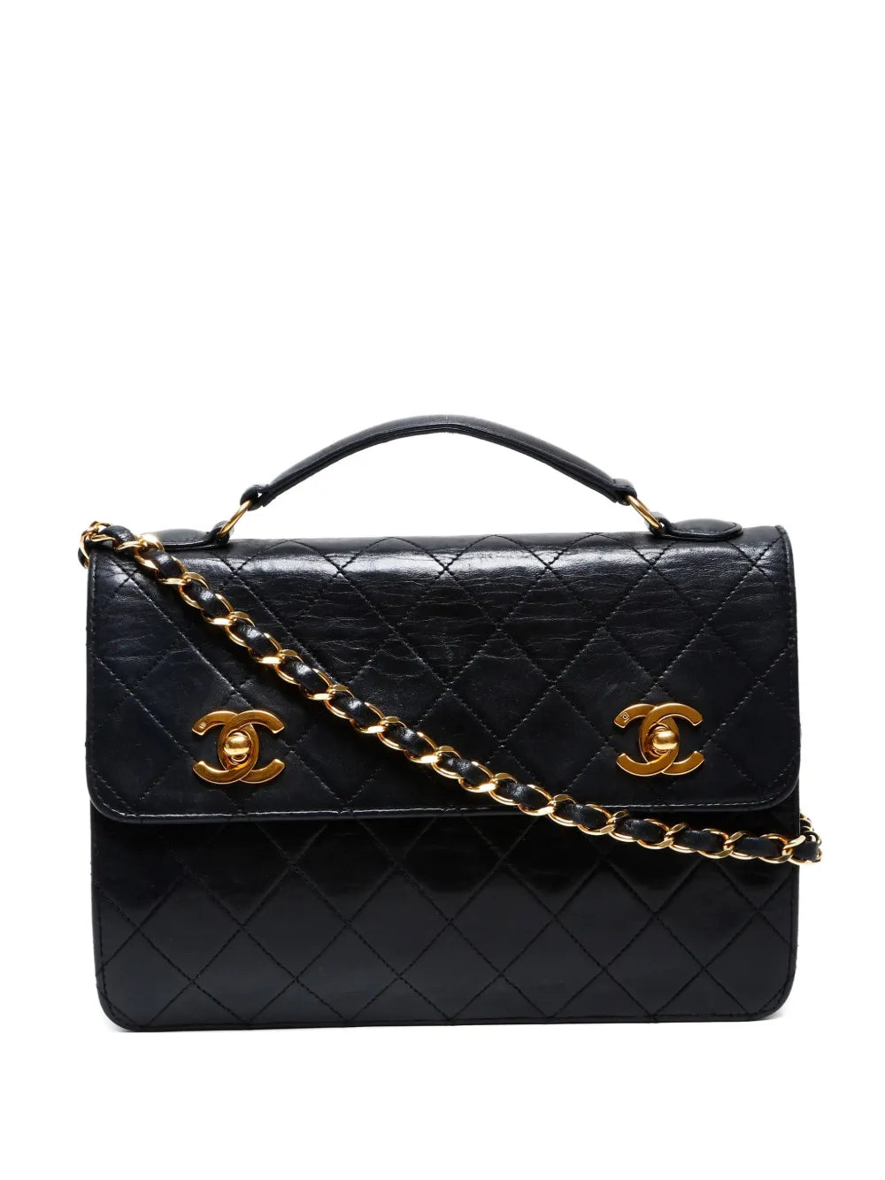 1989-1991 Double Turn-Lock Flap shoulder bag