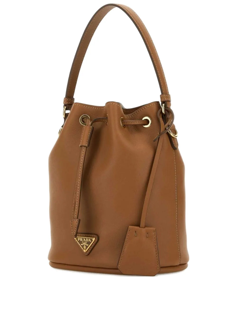 drawstring leather bucket bag