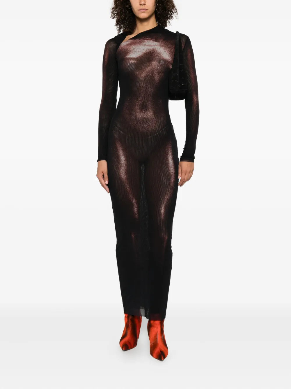 body-print long dress