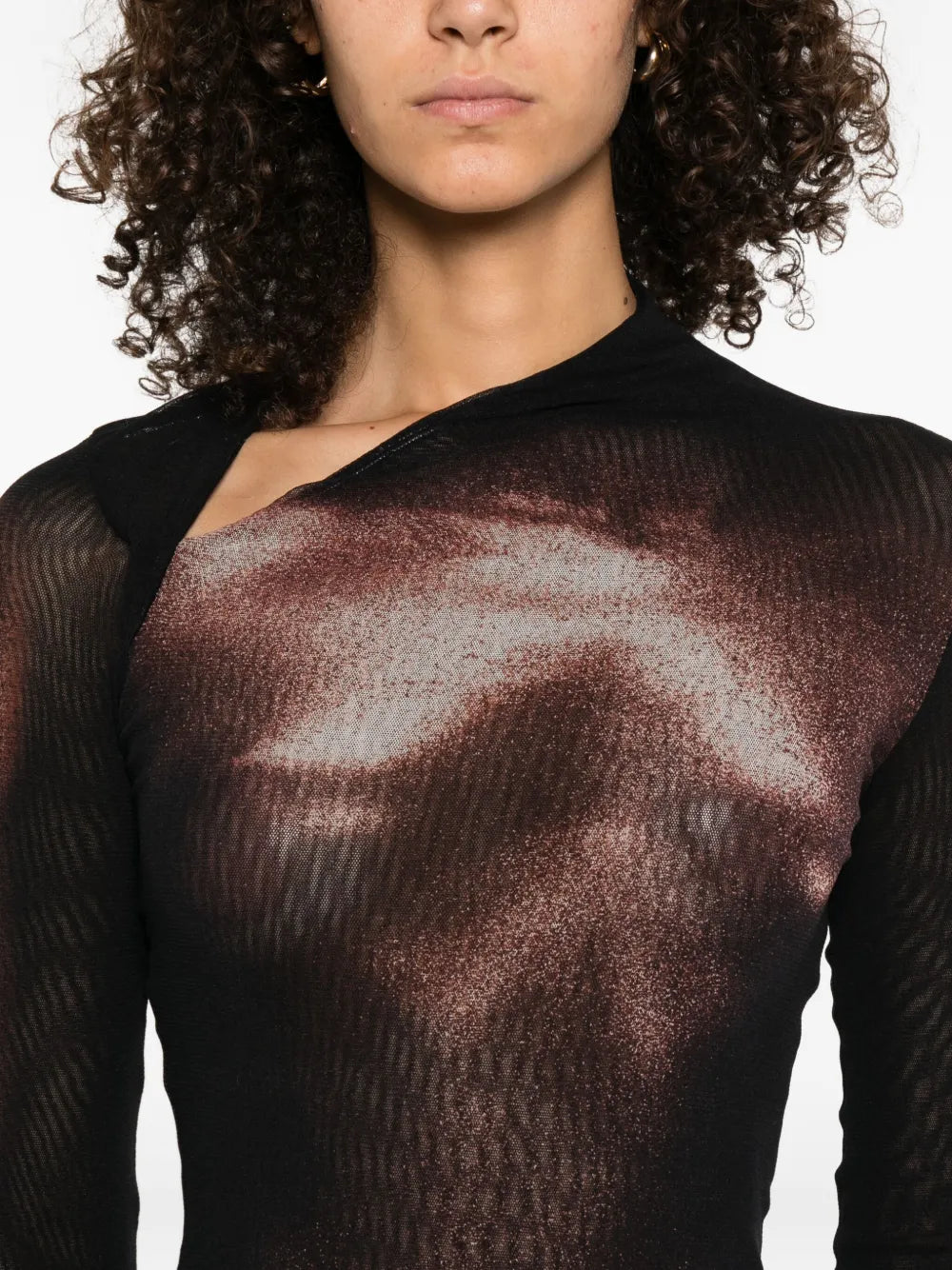 body-print long dress
