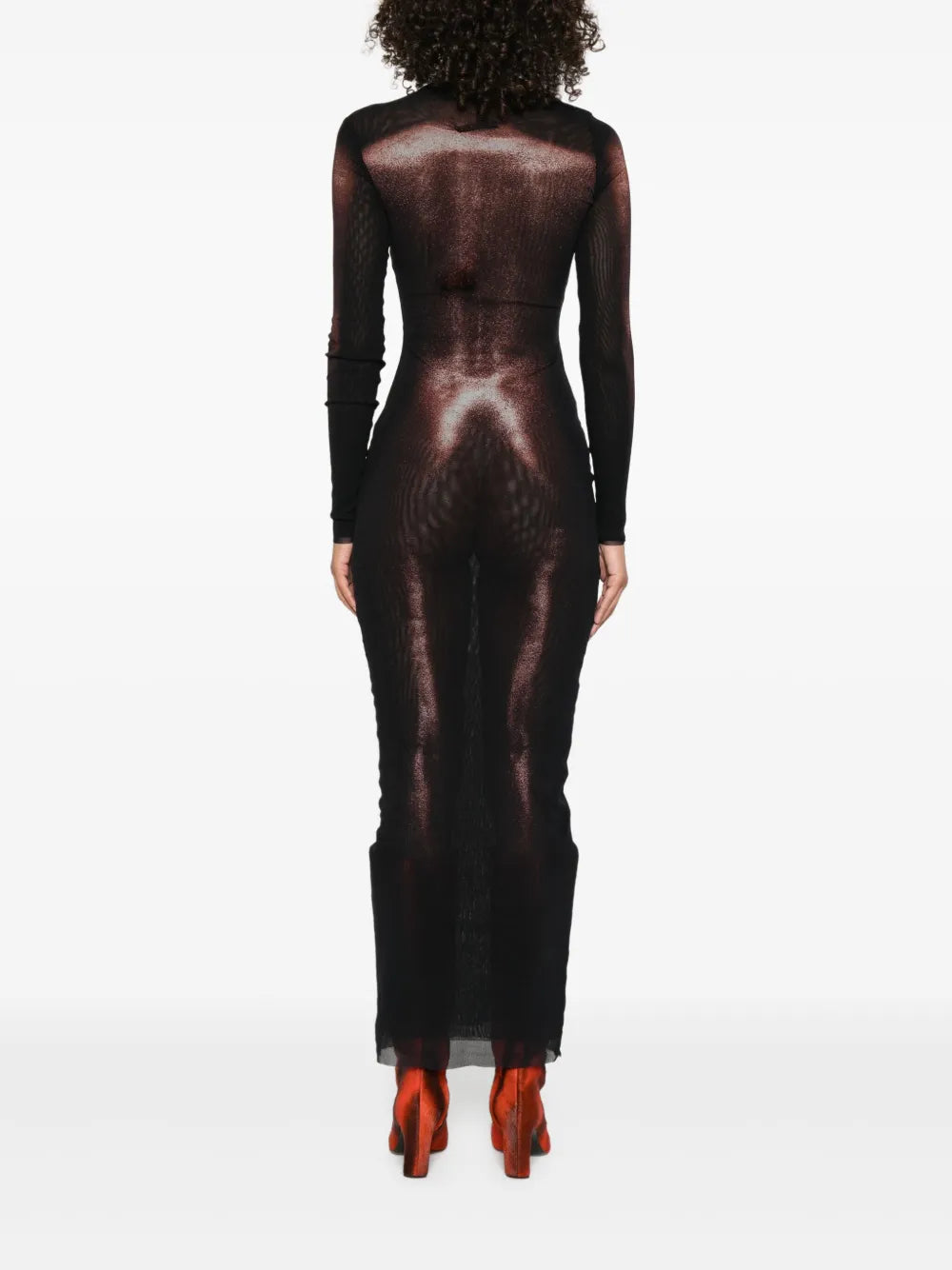 body-print long dress