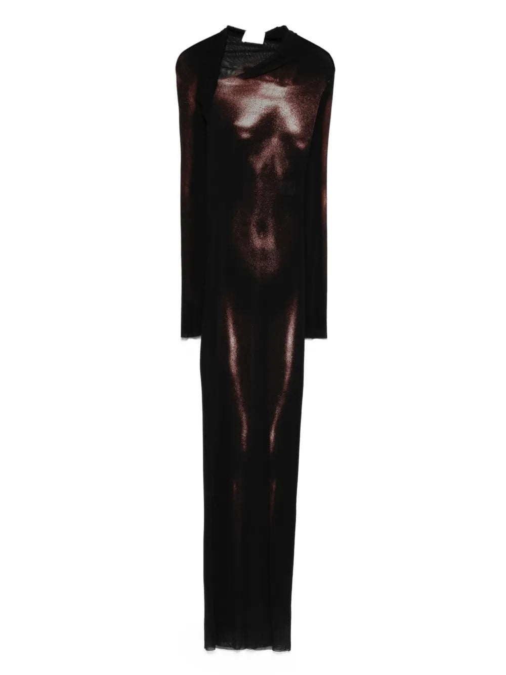 body-print long dress