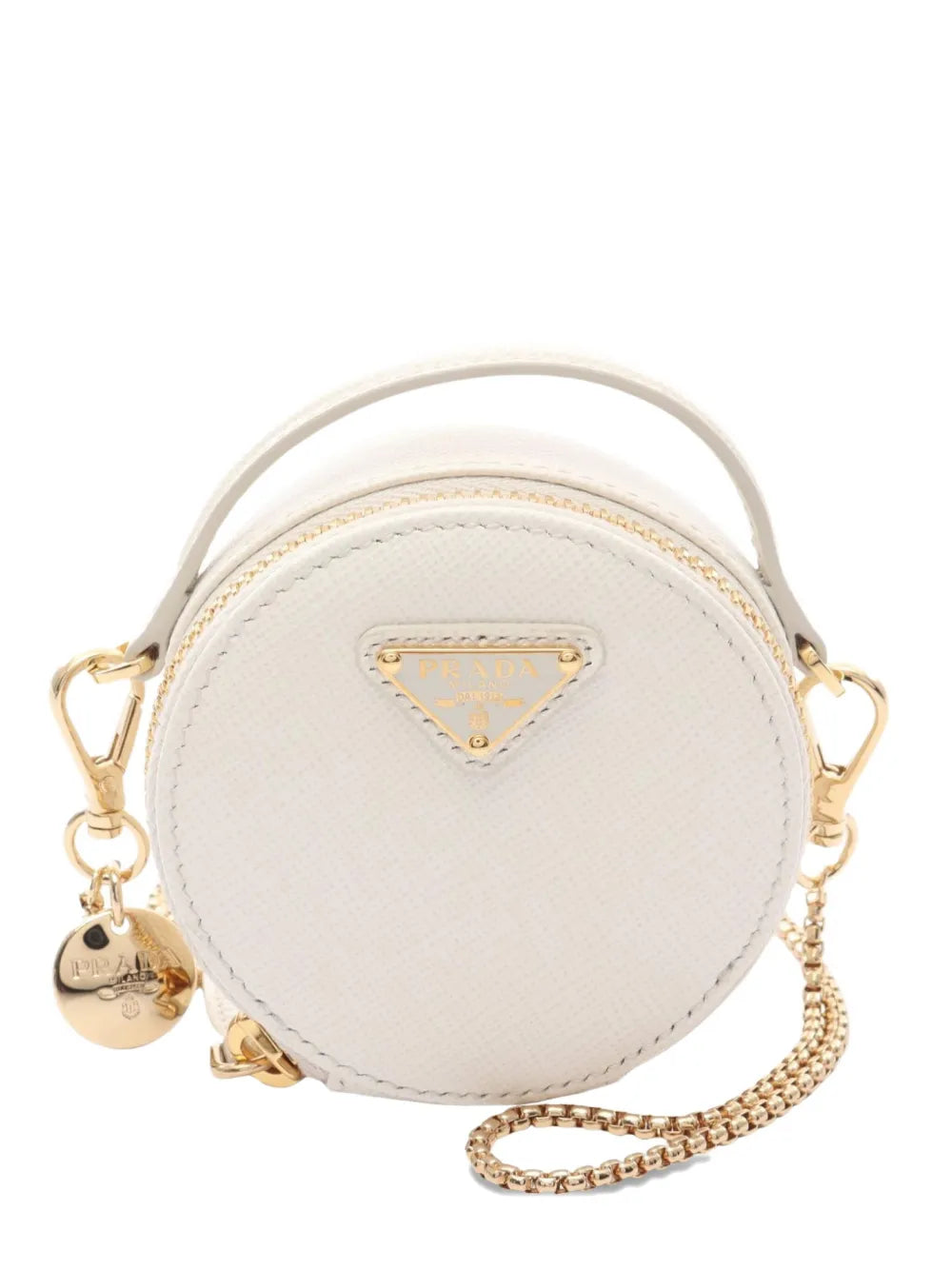 2020s saffiano triangle mini pouch bag