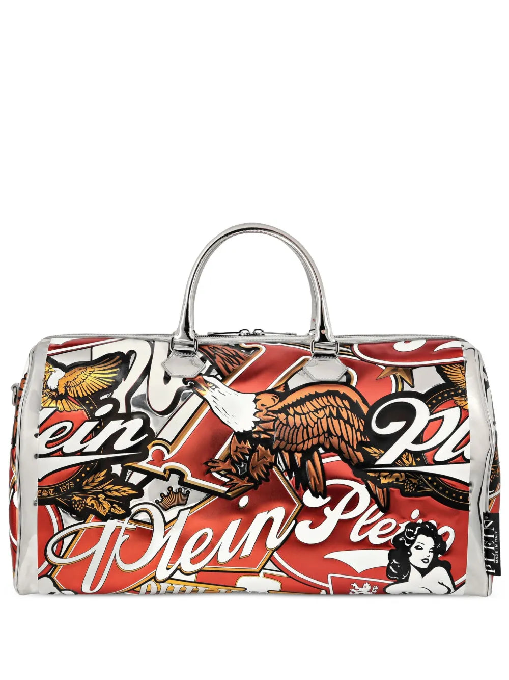 eagle-print top-handle holdall