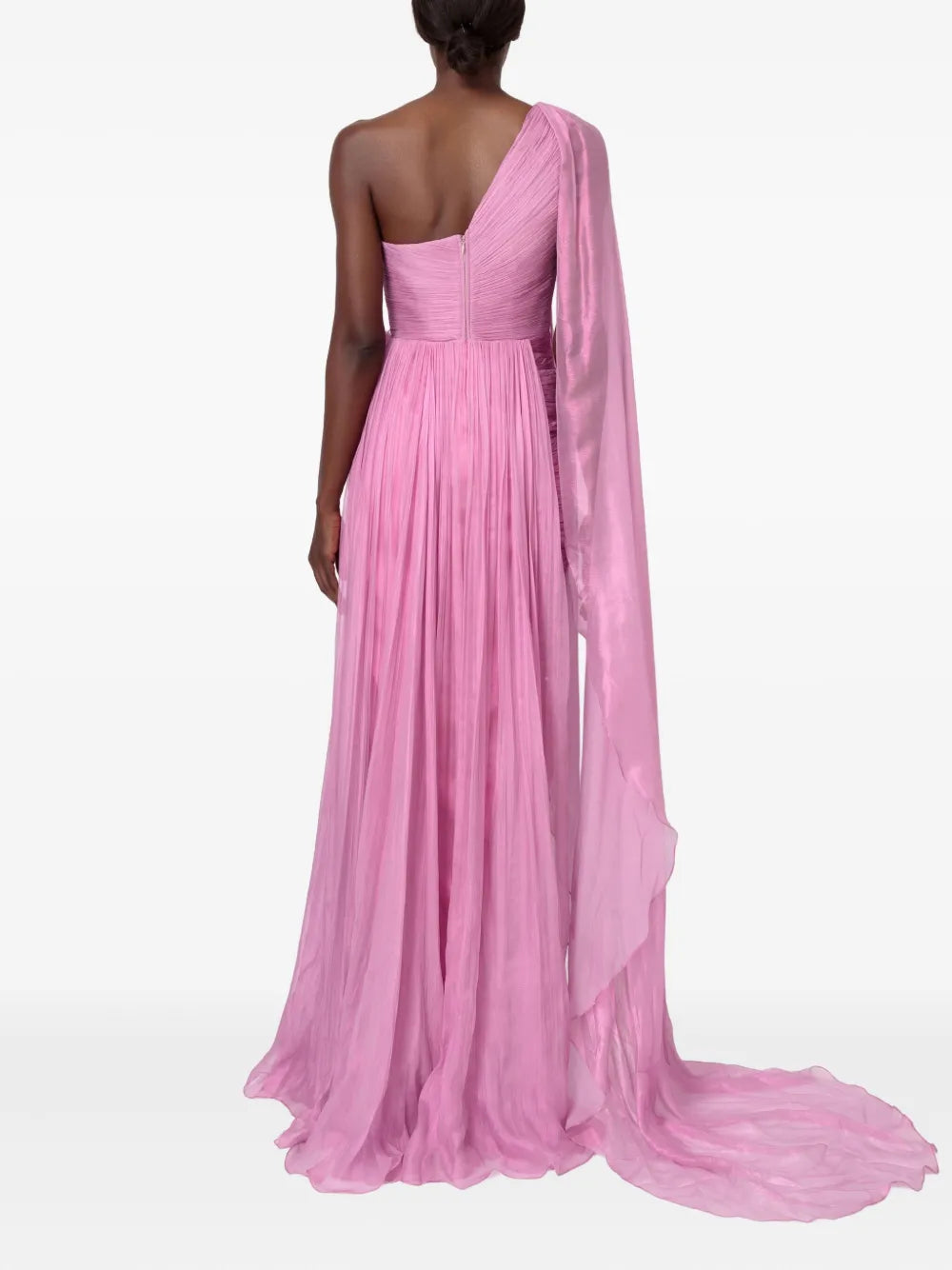 pleated one-shoulder maxi dress