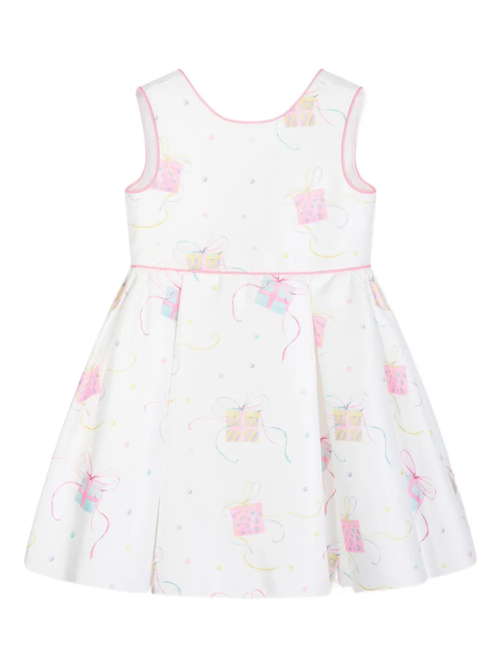 gift-print sleeveless dress