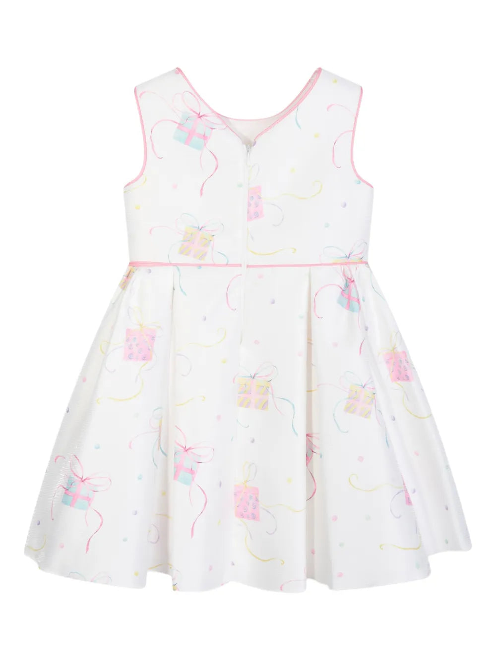 gift-print sleeveless dress
