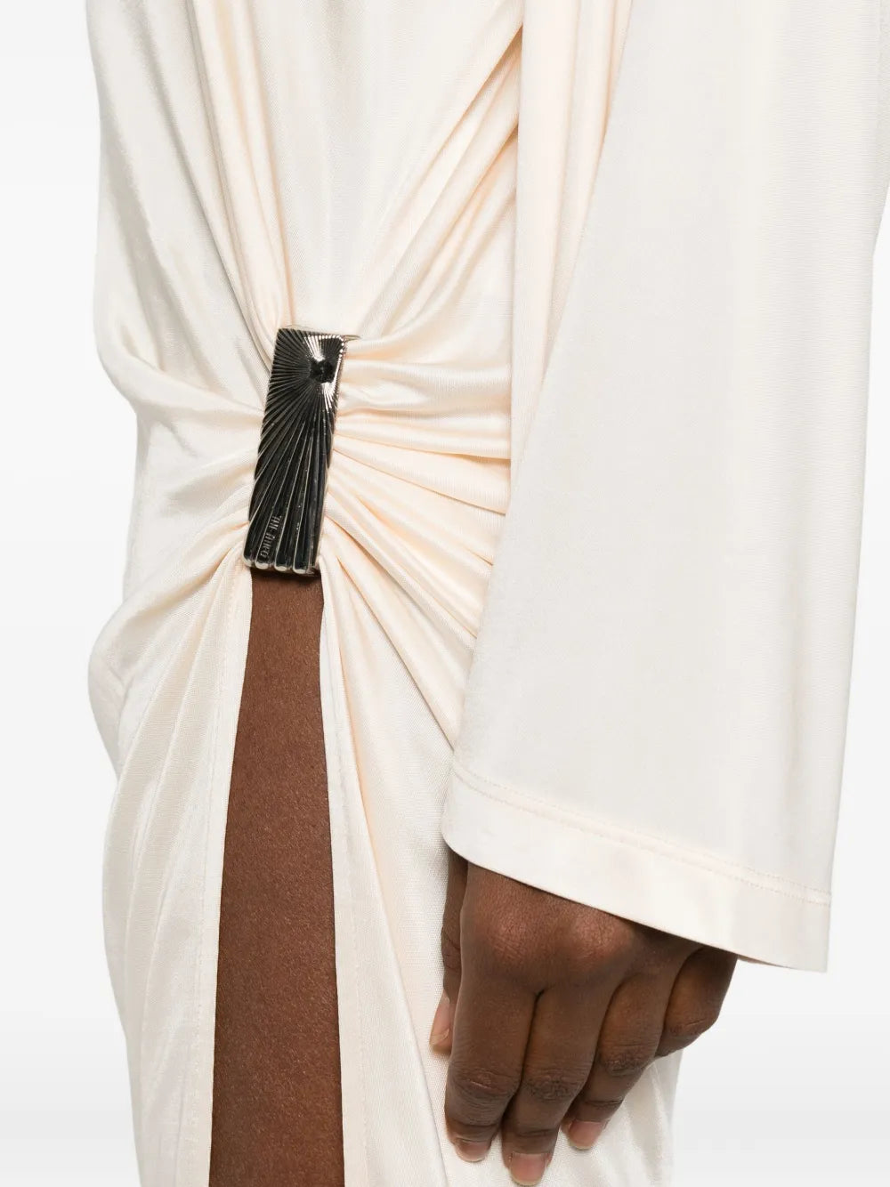 knot-detail midi dress