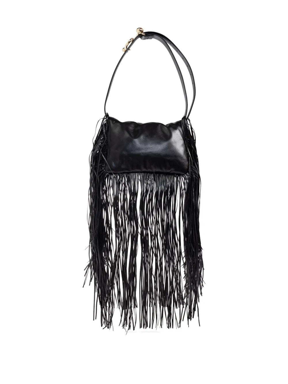 fringed leather shoulder bag