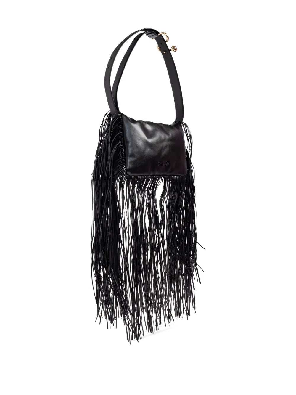 fringed leather shoulder bag