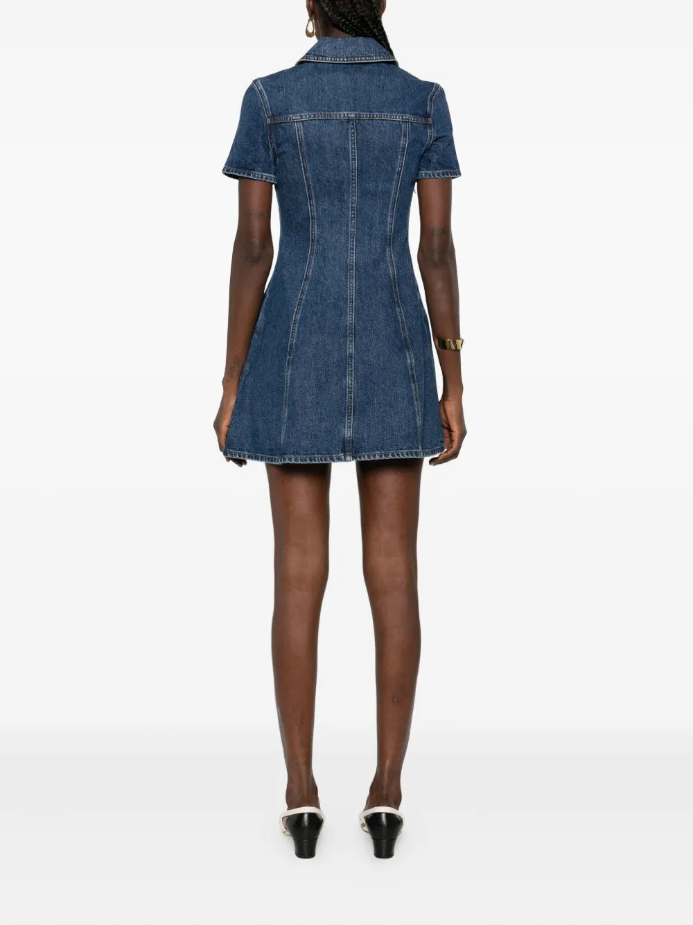 button-fastening denim dress