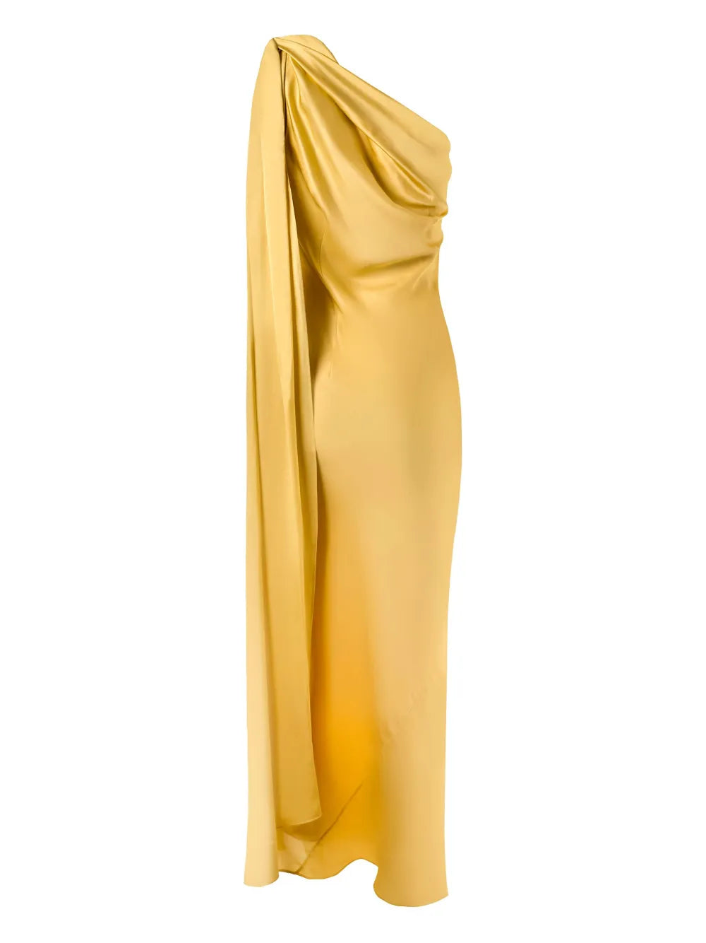 draped one-shoulder midi dress