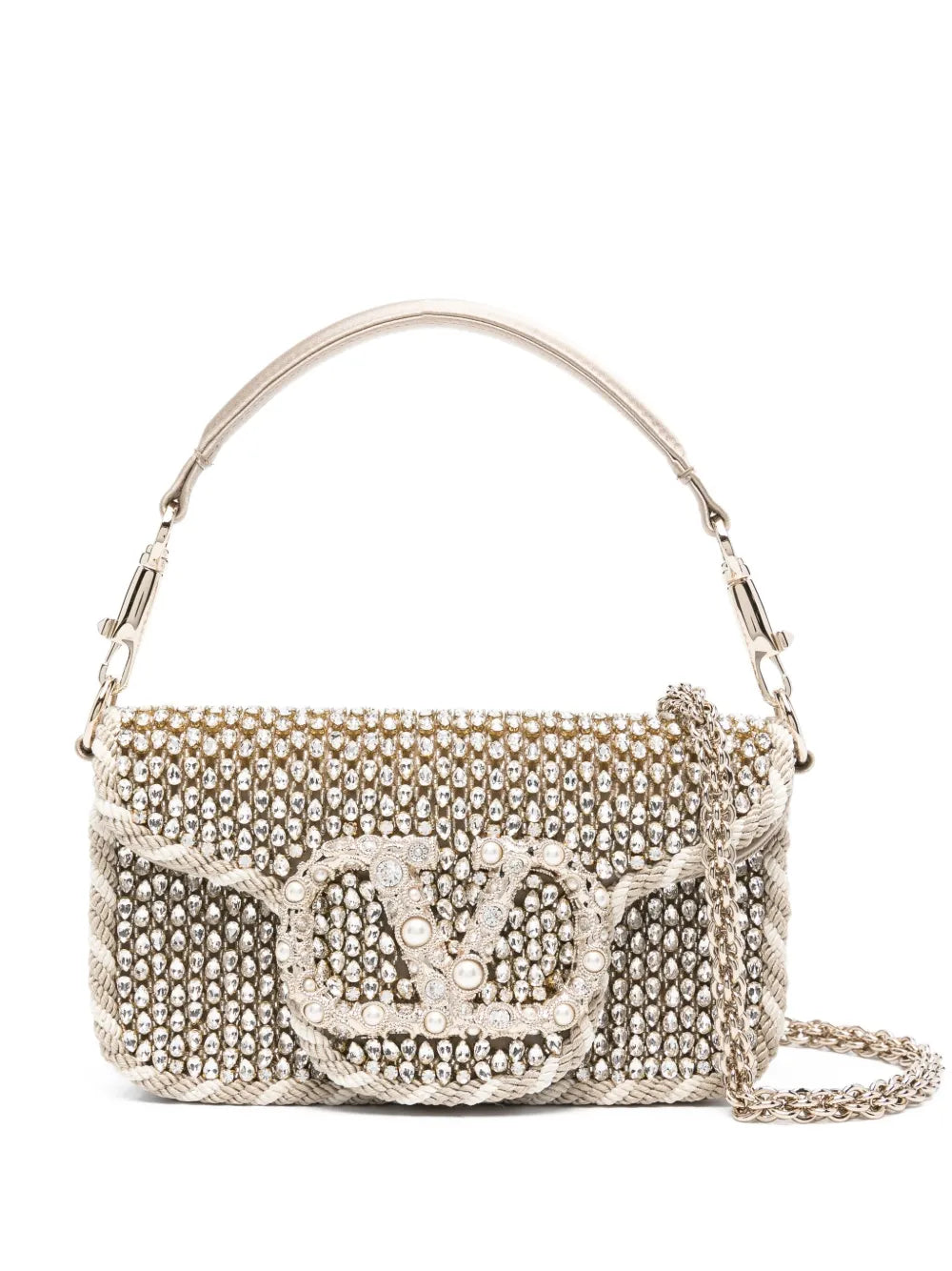 Locò crystal-embellished top-handle bag
