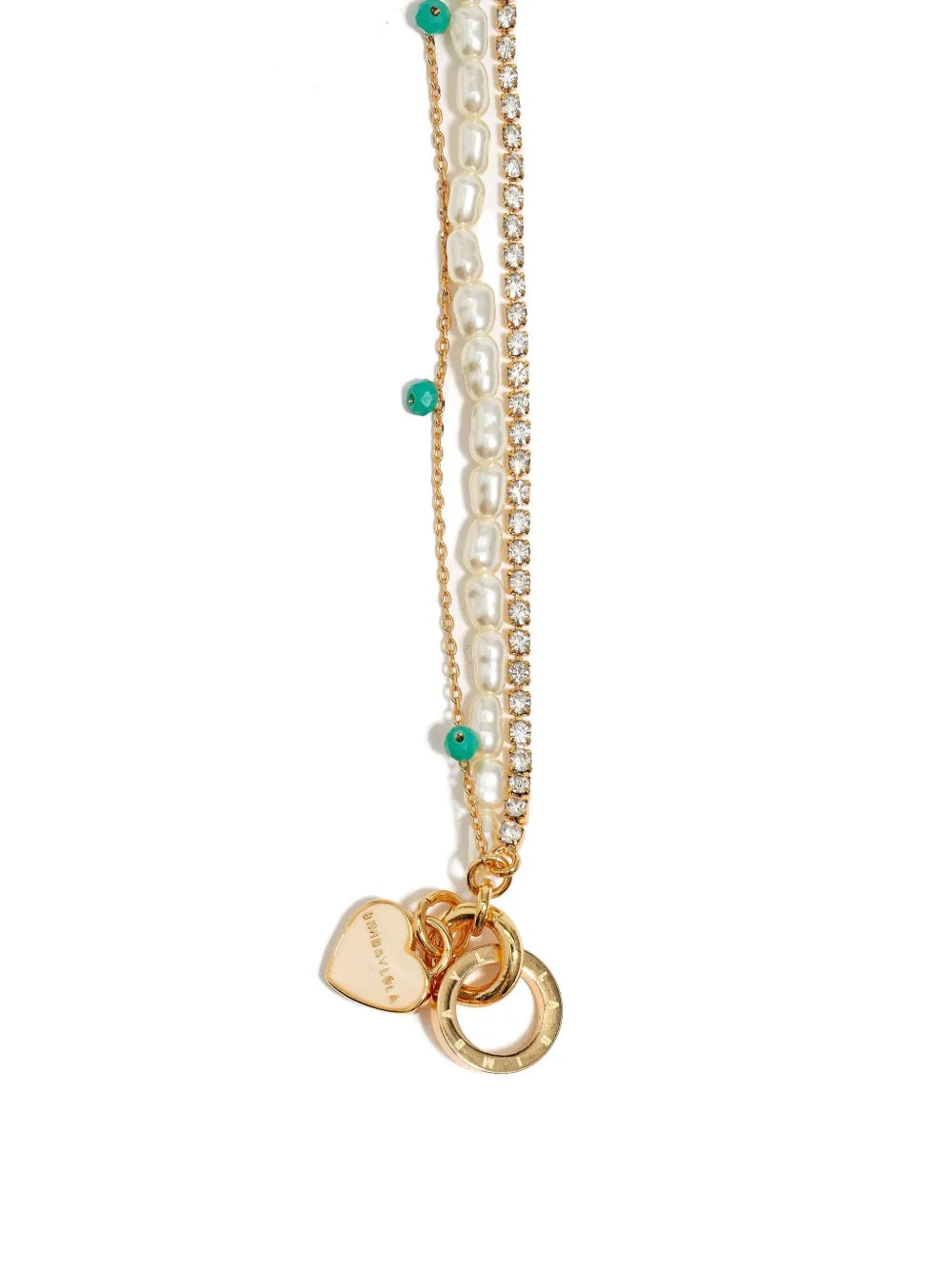 double-layer heart-charm bracelet