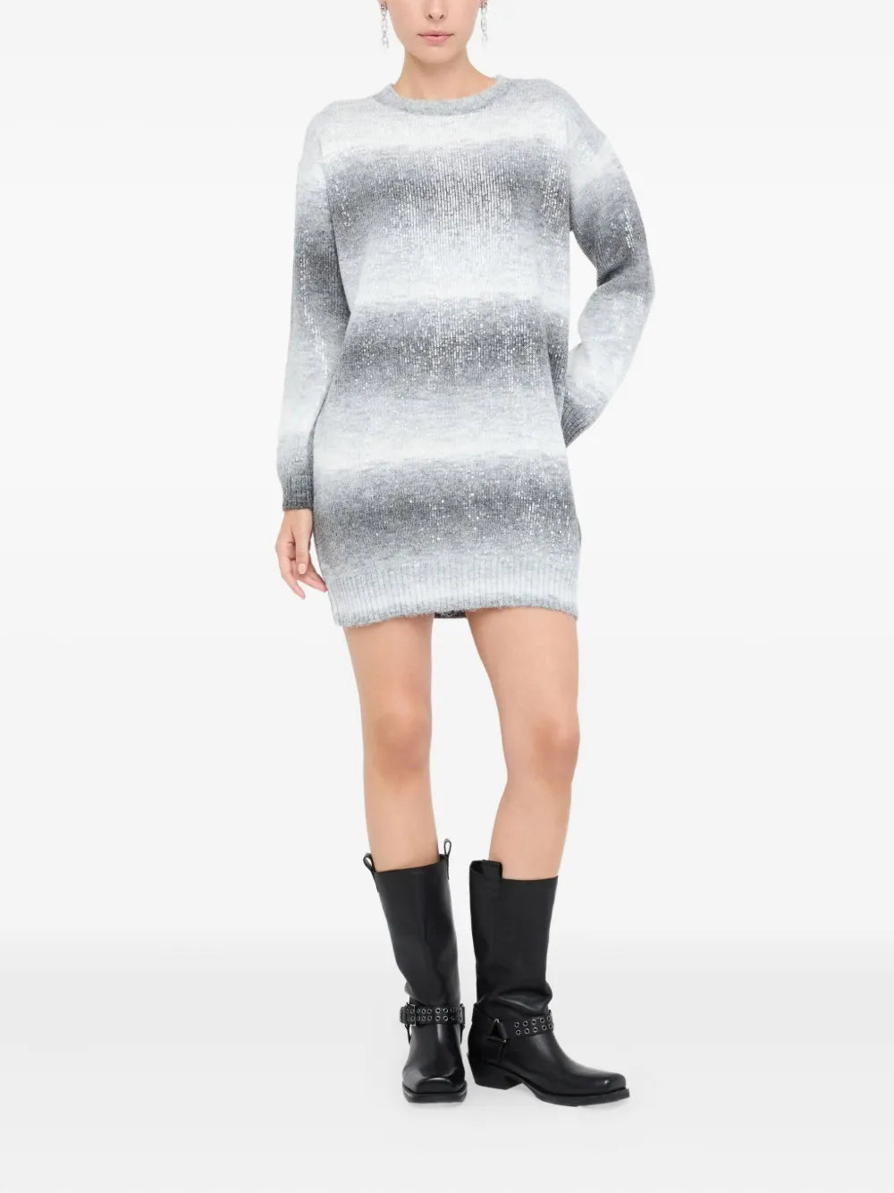 ombre sequin knit dress