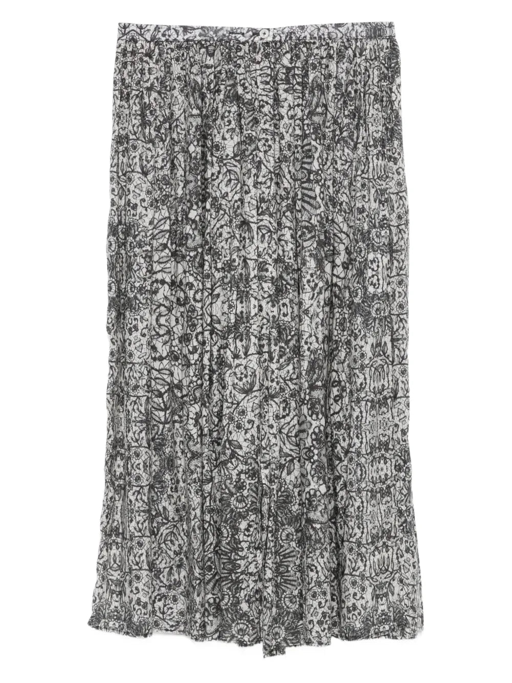 pleated floral-print skirt