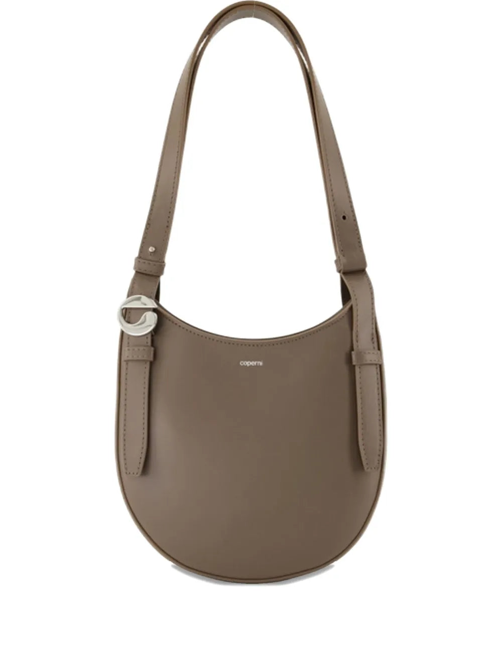 belt-detail half-moon shoulder bag