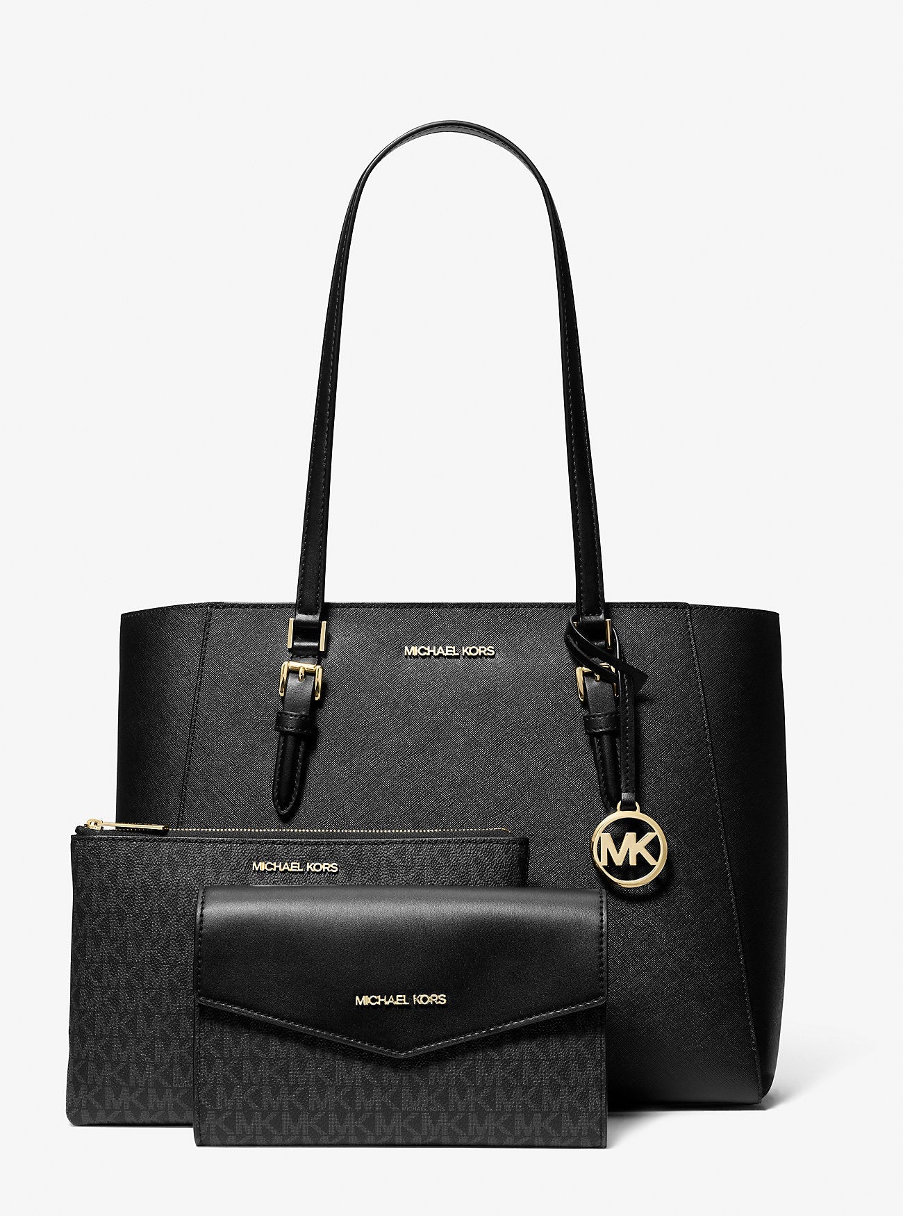 Michael Kors Charlotte Large Saffiano Leather 3-in-1 Tote Bag Black