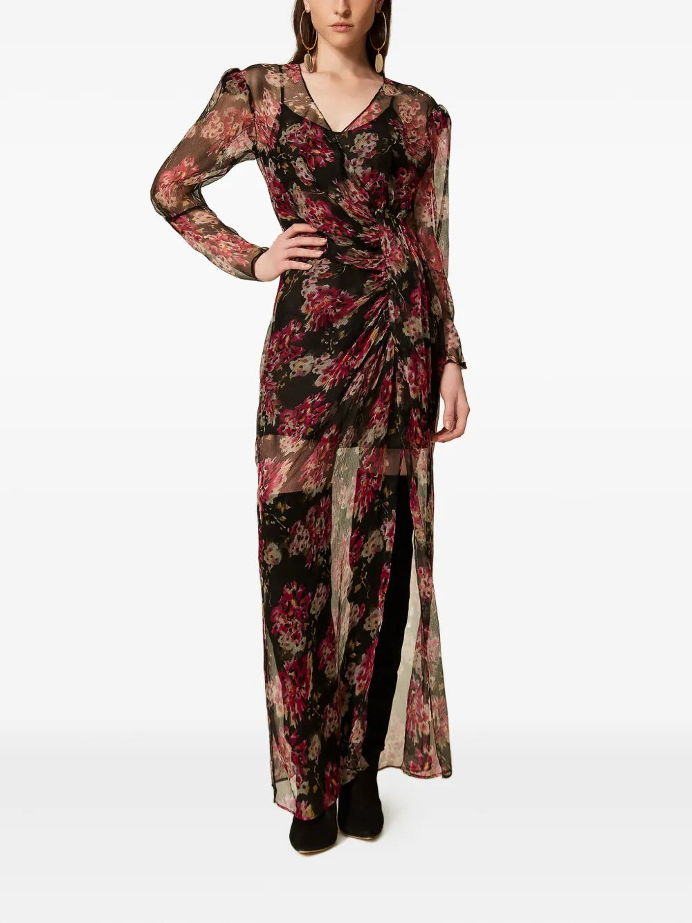 floral-print maxi dress