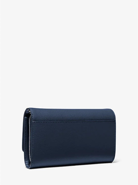 Michael Kors Jet Set Large Leather Crossbody Bag Navy