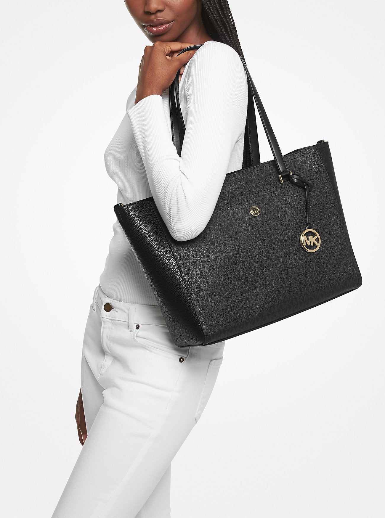 Michael Kors Maisie Large Logo 3-in-1 Tote Bag Black