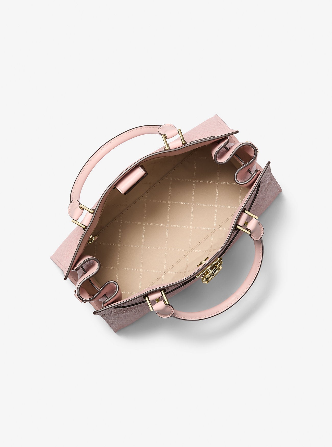 Michael Kors Hamilton Medium Signature Logo Satchel Powder Blush
