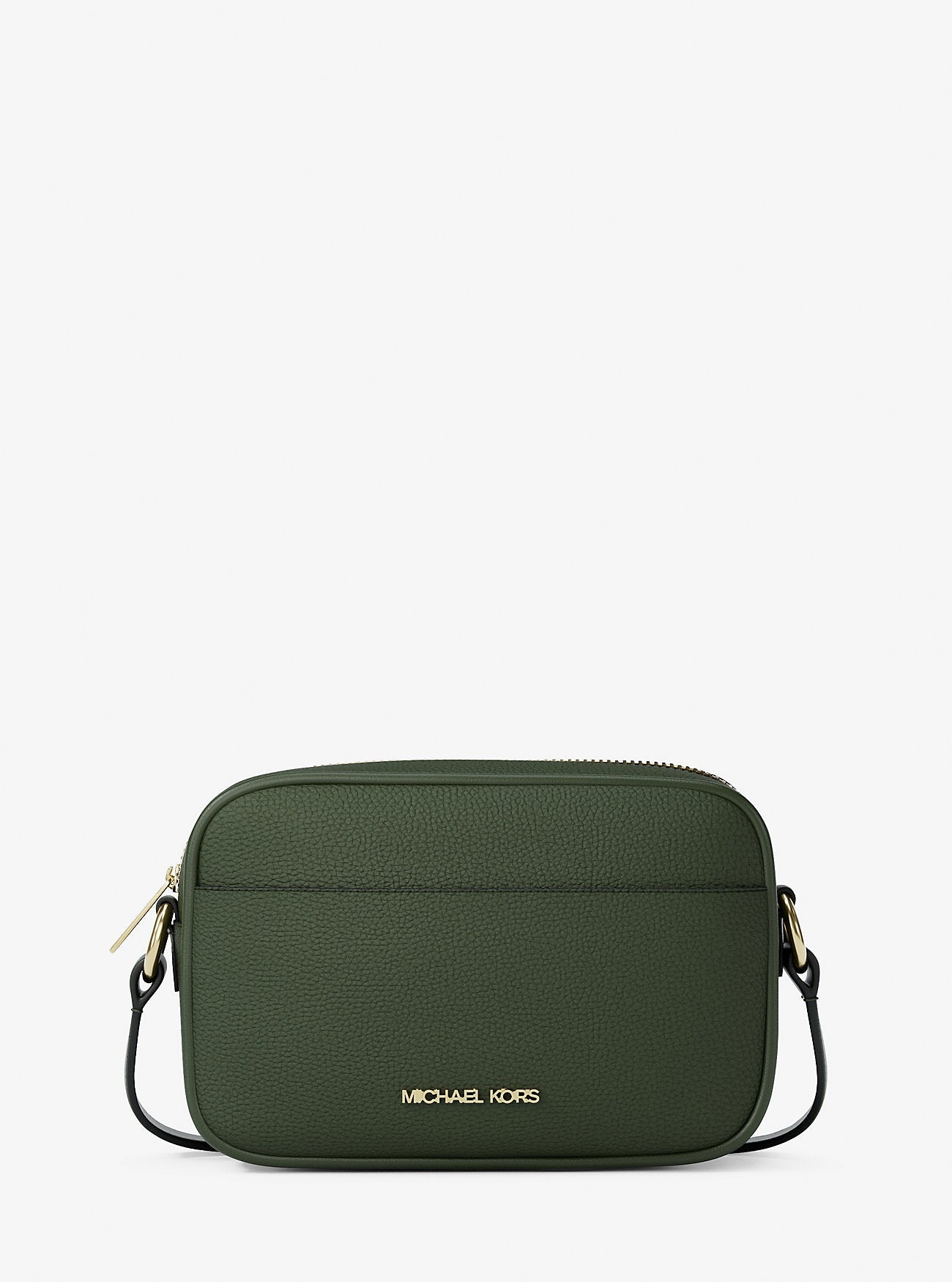 Michael Kors Jet Set Small Pebbled Leather Camera Crossbody Bag Moss